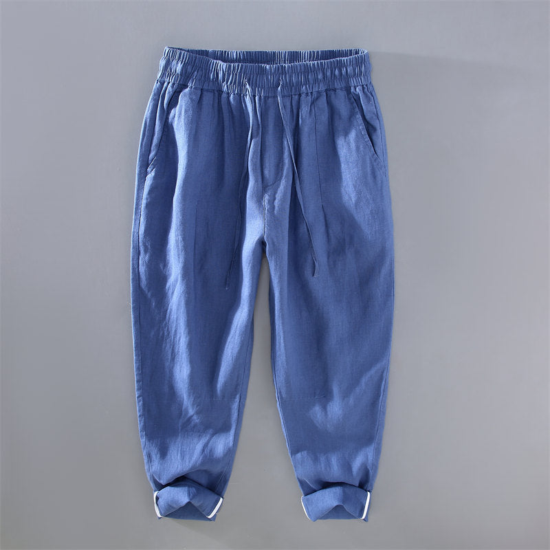 Casual Pure Linen Drawstring Pants