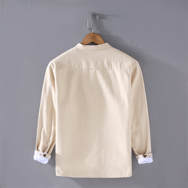 Stand Collar Fleece Long Sleeve Shirt