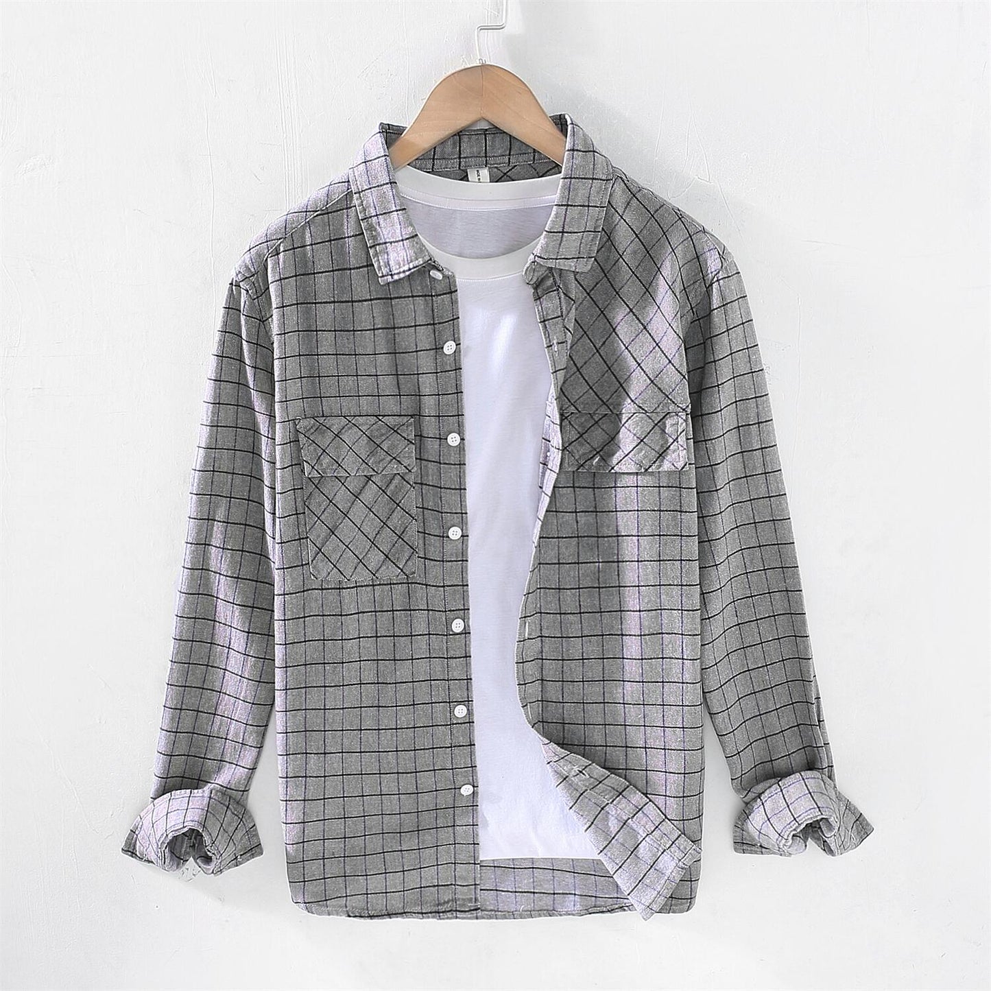 Plaid Square Collar Shirt - Casual Workwear