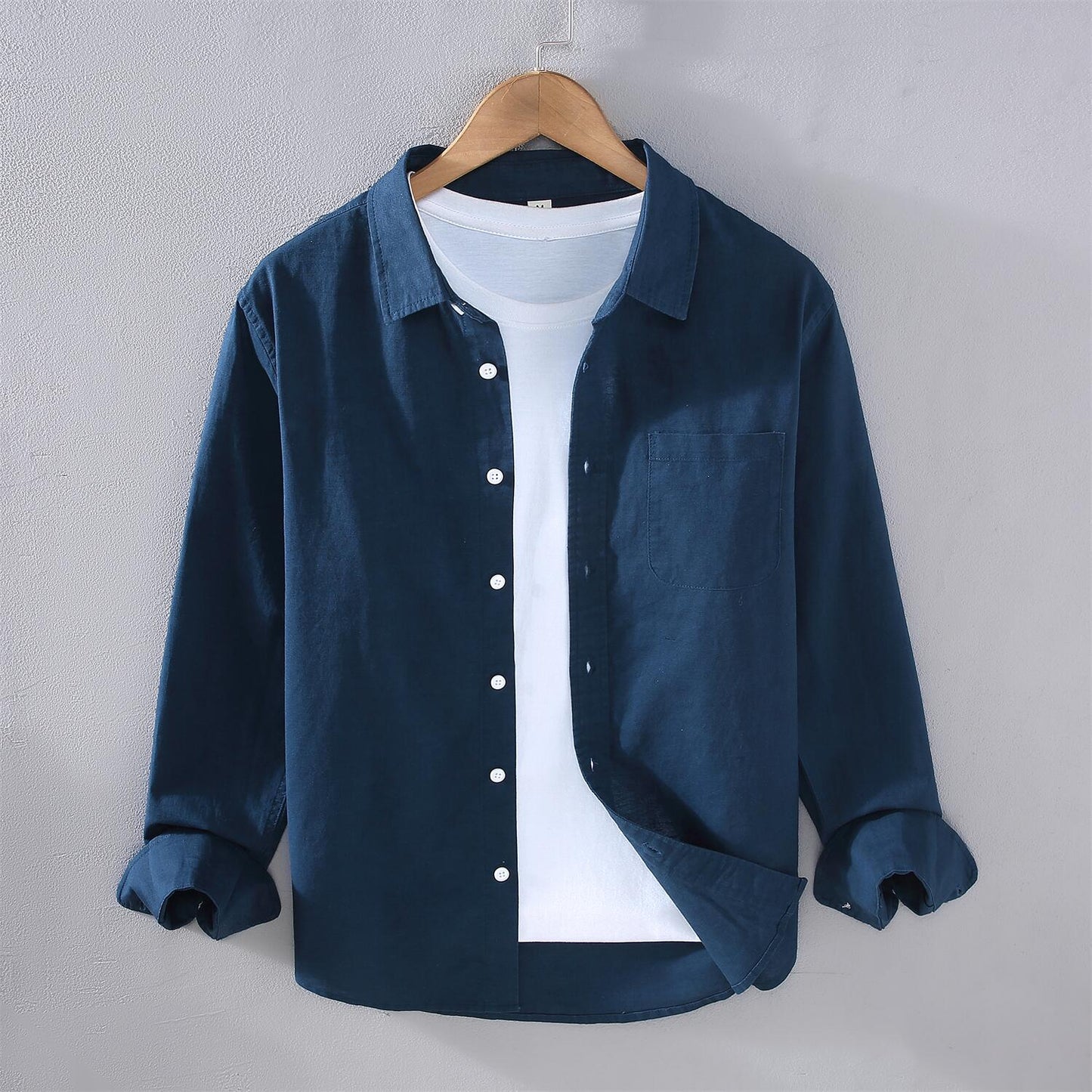 Retro Linen Cotton Long Sleeve Shirt